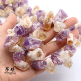 Mix Amethysts Citrines Quartz Rough Beads 15''
