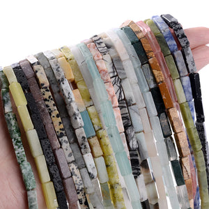 13x4mm Natural Cuboid Stone Beads Agates Malachite Punch Loose Spacer Beads