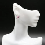 Heart Shape Pink Kunzite CZ Stud Earrings 925 Sterling Silver