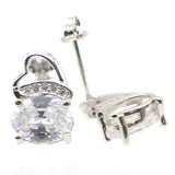 Real Red Ruby Sapphire Stud Earrings