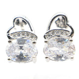 Real Red Ruby Sapphire Stud Earrings