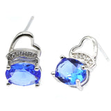 Rich Violet Tanzanite Stud Earrings 925 Sterling Silver Gift For Sister