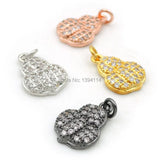 Micro Pave Clear CZ Gourd Charm for Bracelets or Necklaces Jewelry