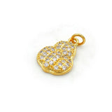 Micro Pave Clear CZ Gourd Charm for Bracelets or Necklaces Jewelry
