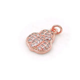 Micro Pave Clear CZ Gourd Charm for Bracelets or Necklaces Jewelry
