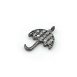 Micro Pave Clear CZ Umbrella Charm for DIY Bracelets or Necklaces