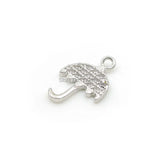 Micro Pave Clear CZ Umbrella Charm for DIY Bracelets or Necklaces