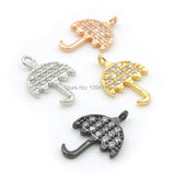 Micro Pave Clear CZ Umbrella Charm for DIY Bracelets or Necklaces