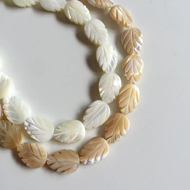 14*10MM Leaf Shape Natural Pearl Mother Shell Beads