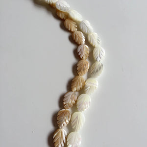 14*10MM Leaf Shape Natural Pearl Mother Shell Beads