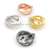Micro Pave Clear CZ Round With Crown Charm for Men and Women