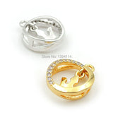 Micro Pave Clear CZ Round With Crown Charm for Men and Women