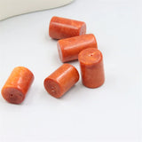 Natural Sea Coral Abacus Beads Charm for DIY Necklaces, 24mm Cylinder Pendant