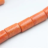 Natural Sea Coral Abacus Beads Charm for DIY Necklaces, 24mm Cylinder Pendant