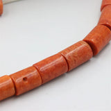 Natural Sea Coral Abacus Beads Charm for DIY Necklaces, 24mm Cylinder Pendant