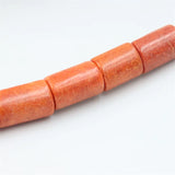Natural Sea Coral Abacus Beads Charm for DIY Necklaces, 24mm Cylinder Pendant