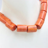 Natural Sea Coral Abacus Beads Charm for DIY Necklaces, 24mm Cylinder Pendant