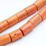 Natural Sea Coral Abacus Beads Charm for DIY Necklaces, 24mm Cylinder Pendant