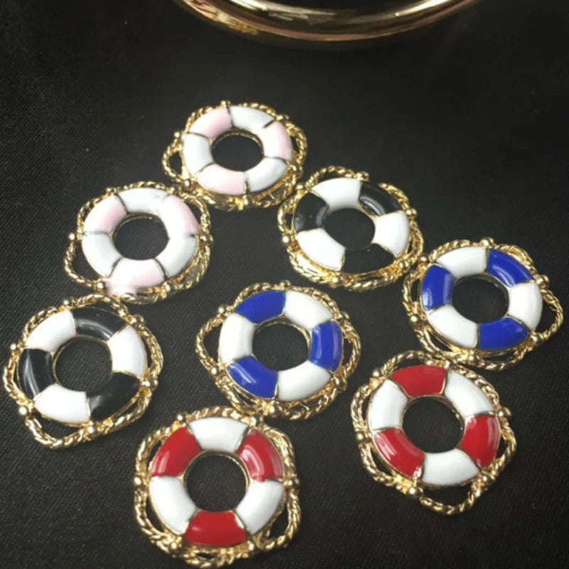40Pcs Mix 4 Tone Swim Ring Charms Pendants