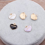 70Pcs Glazing KC Alloy Heart Pendants Charms Jewelry Findings Accessoires