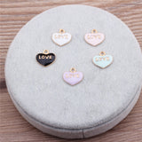 70Pcs Glazing KC Alloy Heart Pendants Charms Jewelry Findings Accessoires