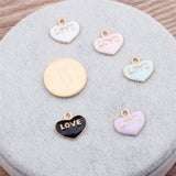 70Pcs Glazing KC Alloy Heart Pendants Charms Jewelry Findings Accessoires