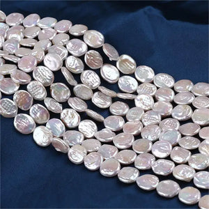 14-15mm Freshwater Pearl Coin Shape for DIY Jewelry Necklace