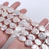 14-15mm Freshwater Pearl Coin Shape for DIY Jewelry Necklace