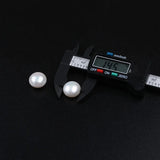 14-15mm High Natural Button Shape Freshwater Pearl In Pair
