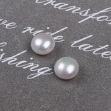 14-15mm High Natural Button Shape Freshwater Pearl In Pair