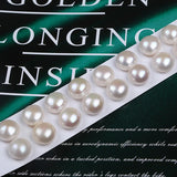 14-15mm High Natural Button Shape Freshwater Pearl In Pair