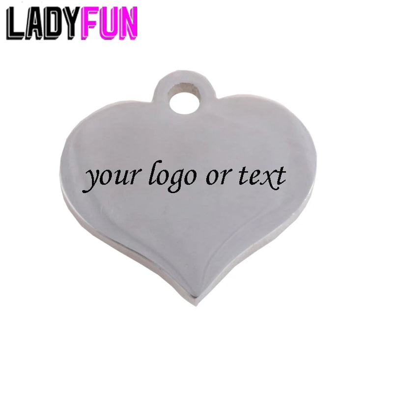 Personalized Heart Charm Necklace Stainless Steel 14*15mm