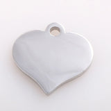 Personalized Heart Charm Necklace Stainless Steel 14*15mm