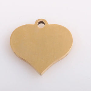 Personalized Heart Charm Necklace Stainless Steel 14*15mm