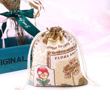 Cotton Linen Gift Bag Drawstring Pouch Bead Bag Sachet