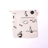 Sailboat Cotton Line Drawstring Pouches Candy Favor Holder