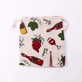 DIY Cotton Burlap Drawstring Bags 5 pcs