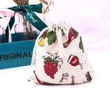 DIY Cotton Burlap Drawstring Bags 5 pcs