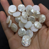 Mother of Pearl Beads Flat Round Coin Shell Pendant Beads for Jewelry Making