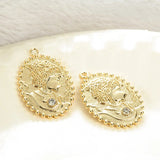 Copper Zircon Girl Shape Charms DIY Jewelry Making Findings