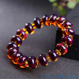 Natural Amber Bracelet Healing Stone Beads Stretch Bangle
