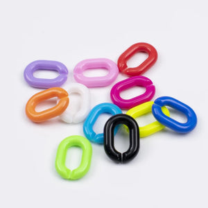 Macaron Acrylic Chain Buckle Bead Open Ring DIY Accessories