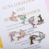 100 Glitter Dolphin Pendant Charms Enamel DIY Jewelry