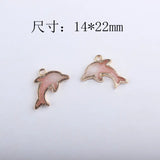 100 Glitter Dolphin Pendant Charms Enamel DIY Jewelry