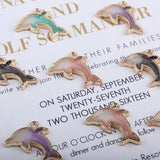 100 Glitter Dolphin Pendant Charms Enamel DIY Jewelry