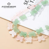Pink Quartz Green Aventurine Butterfly Crystal Beads for Jewelry Making