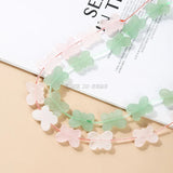 Pink Quartz Green Aventurine Butterfly Crystal Beads for Jewelry Making