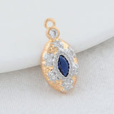 14K Brass Zircon Round Charms Pendants Jewelry Making Supplies