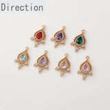 Zircon Micro-Inlaid Water Drop Tassel Pendant for DIY Ear Jewelry