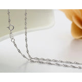 925 Sterling Silver Water Wave Chain Necklace Women Kids Girls 35cm-80cm